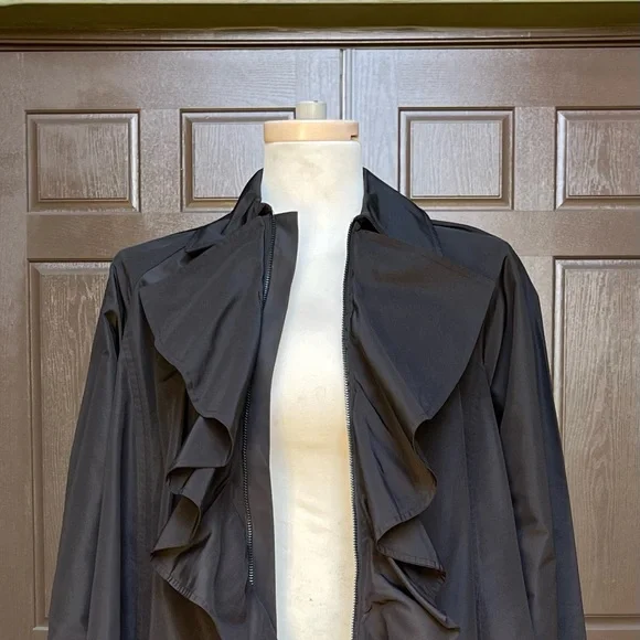 Ralph Lauren black silk taffeta coat - Picture 4 of 9